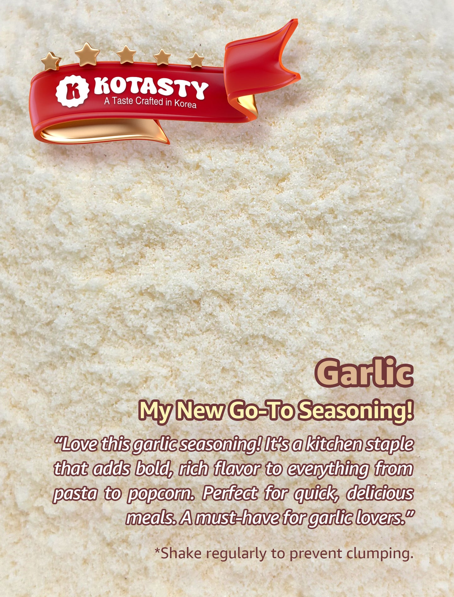 Kotasty Garlic Seasoning, Authentic South Korean Flavor, 2.82 oz