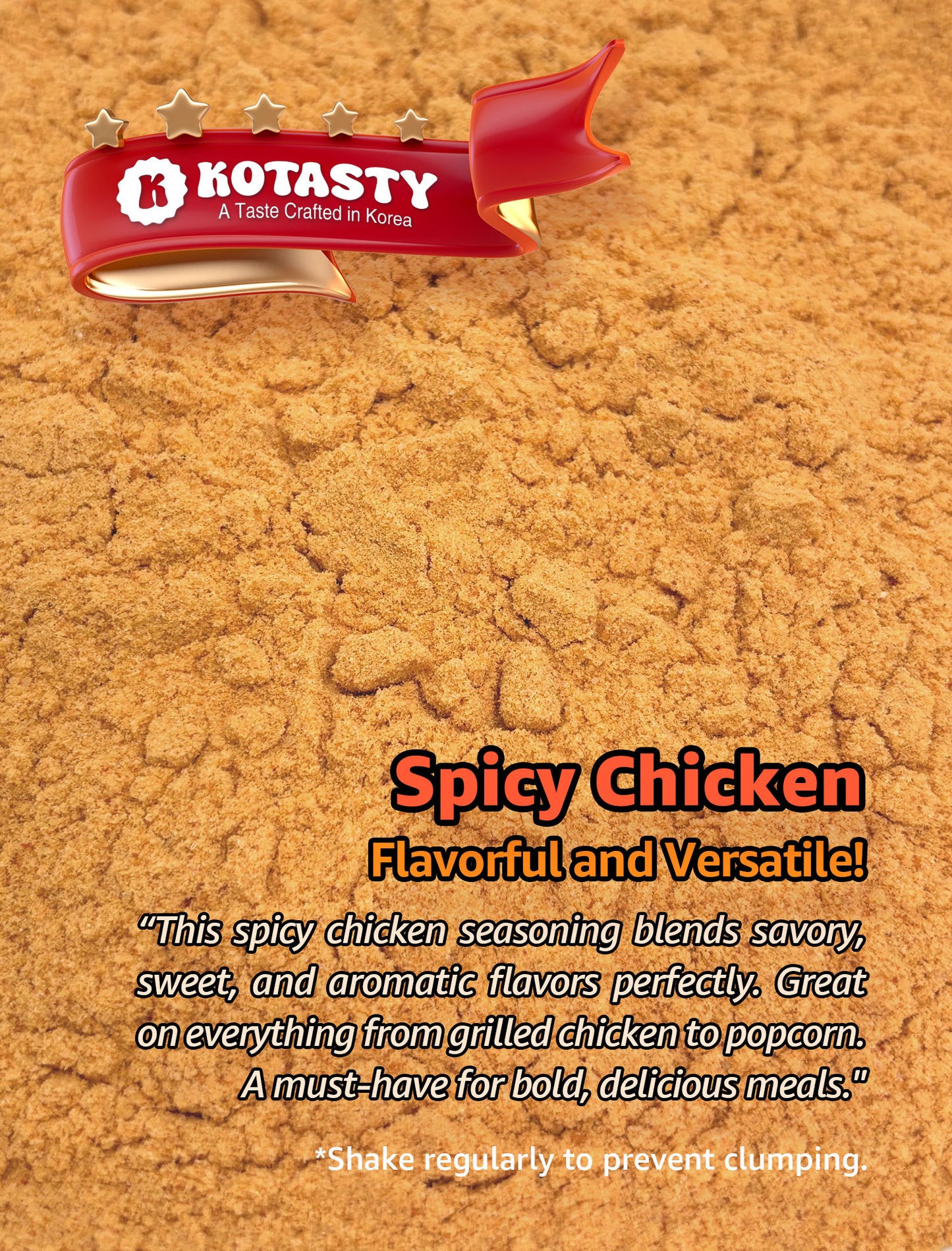 Kotasty Spicy Chicken Seasoning, Authentic South Korean Flavor, 2.82 oz